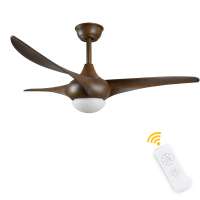 Depuley Modern Decorative 3 PC Blades LED Light Remote Control Fancy 52 Inch Ceiling Fan Light